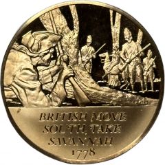 Medal - History of the American Revolution British Move South , Take Savannah