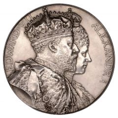 Medal - Edward VII Coronation, Spink, silver, 76mm