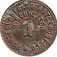 1 Pfennig - Stadtlengsfeld Porzellanfabrik M. Schweizer