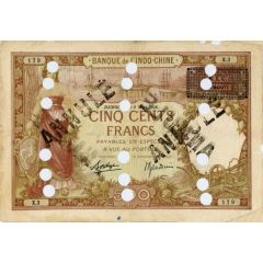 500 Francs B.I.C. overprint