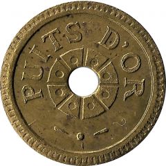 50 Centimes - A Consommer Puits d`Or, with a hole