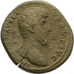 Sestertius - Lucius Verus and Marcus Aurelius CONCORD AVGVSTOR TR P II COS II S C