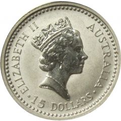 15 Dollars - Elizabeth II 3rd Portrait - Koala - Platinum