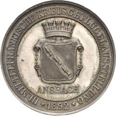 Award medal - 3rd Middle-Franconian Poultry exhibition Ansbach