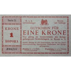 1 Krone Prisoner Camp Note