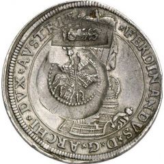 Jefimok Rouble - Alexey Mikhailovich Countermarked over `Upper Alsace Ferdinand Taler`