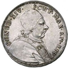 1/2 Scudo - Benedict XIV Holy Mother Church
