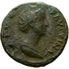Sestertius - Faustina the Elder CONSECRATIO S C, Vesta