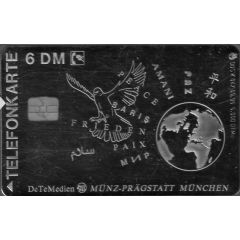 6 Deutsche Mark bar Shape of a telephone card
