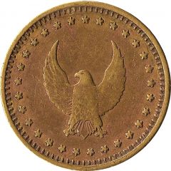 Token - No Cash Value Eagle looking left, `No cash value`, Brass, 21.5 mm