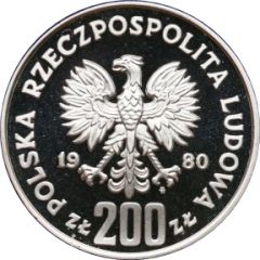 200 Zlotys XIII Winter Olympics, without torch