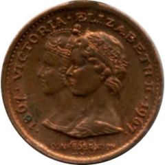 Medal - Confederation Centennial Victoria and Elizabeth II, small