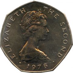 50 Pence - Elizabeth II Viking longship on map