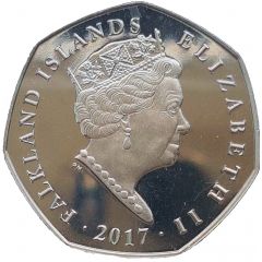 50 Pence - Elizabeth II Southern Rockhopper-coloured