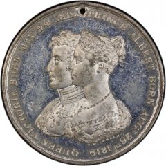 Medal - Victoria Royal Wedding, T.W. Ingram, white metal, 45mm