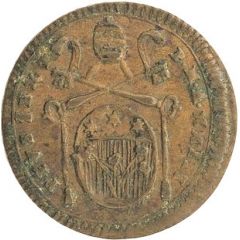 1 Quattrino - Pius VI Value in plain circle