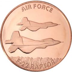 1 oz Copper Air Force: F-22 Raptor