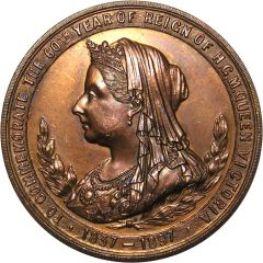 Medal - Victoria Diamond Jubilee; A. Miesch, bronze, 38mm
