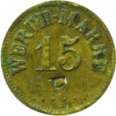 15 Pfennig Werth-Marke, Countermarked `E`