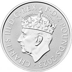 2 Pounds - Charles III Coronation, 1 oz Fine Silver