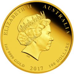 100 Dollars - Elizabeth II 4th Portrait - Year of the Rooster - Gold Bullion Coin