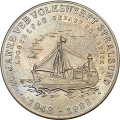 Medal - 40th anniversary of the VEB Shipyard in Stralsund