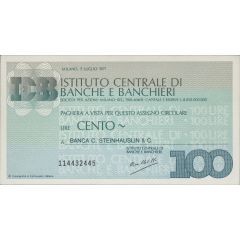 100 Lire Istituto Centrale di Banche e Banchieri