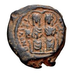 20 Nummi - Justin II and Aelia Sophia Thessalonica, + type