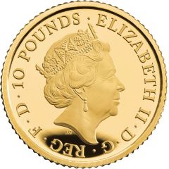 10 Pounds - Elizabeth II 5th portrait, 1/10 oz Fine Gold