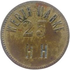 25 Pfennig Werth-Marke, Countermarked `HH`