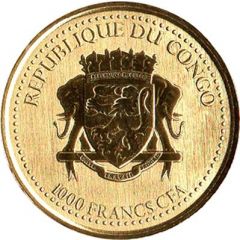 1000 Francs CFA Congo Silverback Gorilla