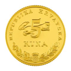 5 Kuna Latin text, Gold