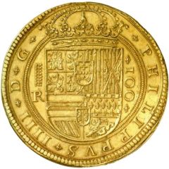 100 Escudos `Centén` - Felipe IV 10 arches