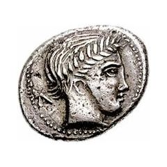 Silver 5 Asses Male head, blank