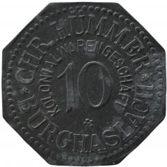 10 Pfennig - Burghaslach Chr. Hümmer Kolonialwarengeschäft