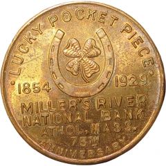 Lucky Pocket Piece - Miller`s River National Bank