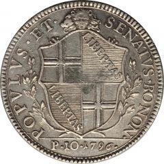 1 Scudo Revolutionary coinage, Type II - with tree