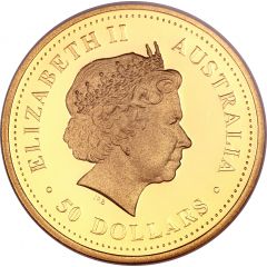 50 Dollars - Elizabeth II 4th Portrait - Kangaroo - Gold Bullion Coin