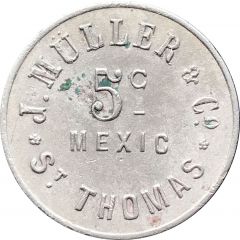 5 Cents - J. Müller and Co. St. Thomas