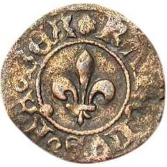 Obol - Charles VIII with quadrilobe
