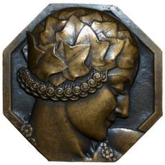 Médaille - Femme art déco par P. TURIN