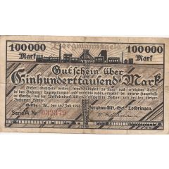 100 000 Mark Bergbau-Aktien-Gesellschaft Lothringen