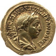 Aureus - Severus Alexander P M TR P III COS P P, Jupiter