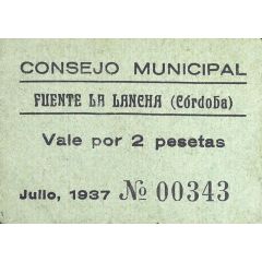 2 Pesetas Fuente la Lancha