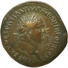 Sestertius - Titus and Domitian CAESER DOMITIAN COS DES II S C