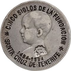 5 Pesetas Sta Cruz de Tenerife 5th Centenary