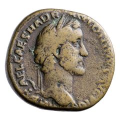 Sestertius - Antoninus Pius P M TR POT COS II S C, Fides
