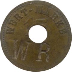 15 Pfennig Wert-Marke, Countermarked 'WR'