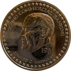 Sound commercial banking 1oz silver round Edward C. Harwood
