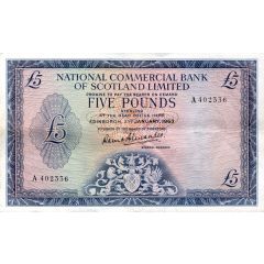 5 Pounds National Commercial Bank of Scotland